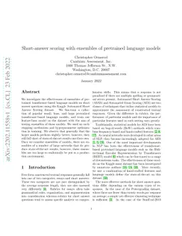 Short-answer scoring with ensembles of pretrained language models