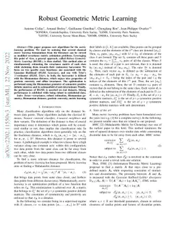 Robust Geometric Metric Learning
