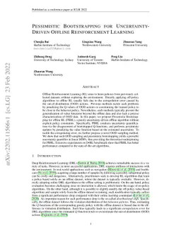 Pessimistic Bootstrapping for Uncertainty-Driven Offline Reinforcement
  Learning