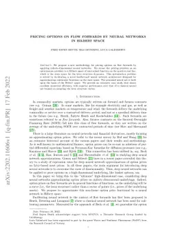 Pricing options on flow forwards by neural networks in Hilbert space