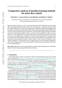 Comparative analysis of machine learning methods for active flow control