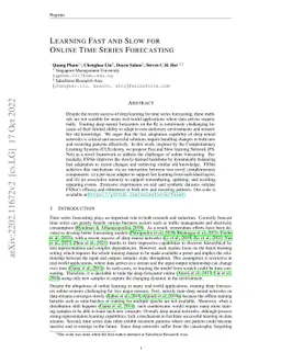 Learning Fast and Slow for Online Time Series Forecasting