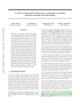 A Class of Geometric Structures in Transfer Learning: Minimax Bounds and
  Optimality