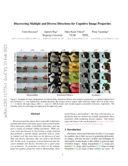 Discovering Multiple and Diverse Directions for Cognitive Image
  Properties