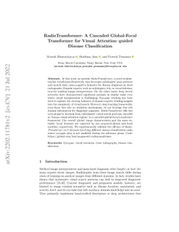 RadioTransformer: A Cascaded Global-Focal Transformer for Visual
  Attention-guided Disease Classification