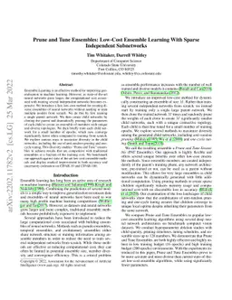 Prune and Tune Ensembles: Low-Cost Ensemble Learning With Sparse
  Independent Subnetworks