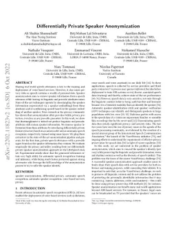 Differentially Private Speaker Anonymization