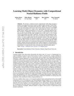 Learning Multi-Object Dynamics with Compositional Neural Radiance Fields