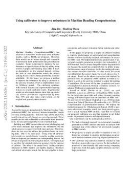 Using calibrator to improve robustness in Machine Reading Comprehension