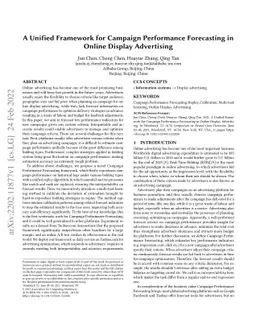 A Unified Framework for Campaign Performance Forecasting in Online
  Display Advertising