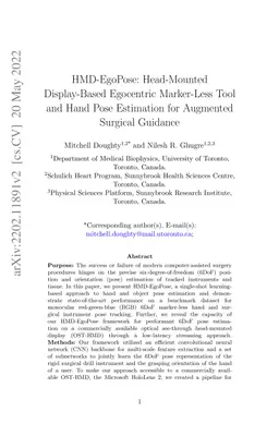 HMD-EgoPose: Head-Mounted Display-Based Egocentric Marker-Less Tool and
  Hand Pose Estimation for Augmented Surgical Guidance