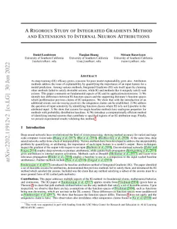 A Rigorous Study of Integrated Gradients Method and Extensions to
  Internal Neuron Attributions