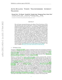 Auto-scaling Vision Transformers without Training