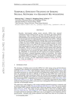 Temporal Efficient Training of Spiking Neural Network via Gradient
  Re-weighting
