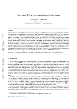 Fine-grained TLS services classification with reject option