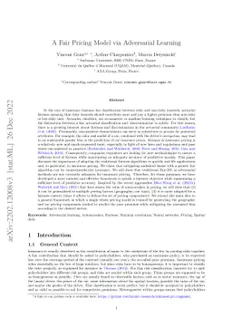 A Fair Pricing Model via Adversarial Learning