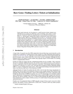 Rare Gems: Finding Lottery Tickets at Initialization
