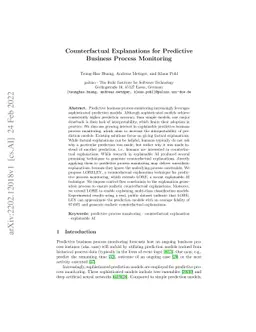 Counterfactual Explanations for Predictive Business Process Monitoring