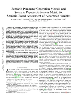 Scenario Parameter Generation Method and Scenario Representativeness
  Metric for Scenario-Based Assessment of Automated Vehicles