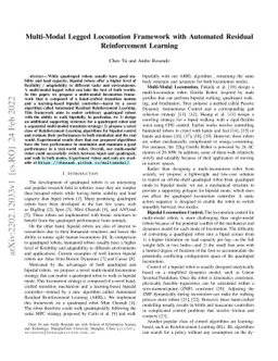 Multi-Modal Legged Locomotion Framework with Automated Residual
  Reinforcement Learning
