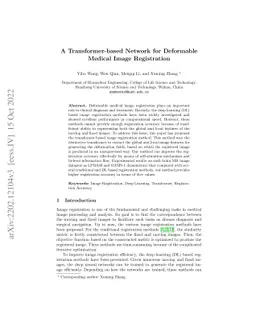 A Transformer-based Network for Deformable Medical Image Registration