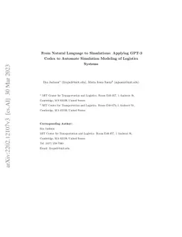 From Natural Language to Simulations: Applying GPT-3 Codex to Automate
  Simulation Modeling of Logistics Systems