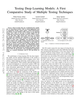 Testing Deep Learning Models: A First Comparative Study of Multiple
  Testing Techniques