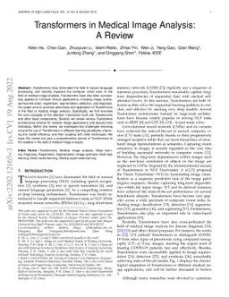 Transformers in Medical Image Analysis: A Review