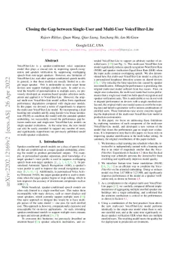 Closing the Gap between Single-User and Multi-User VoiceFilter-Lite