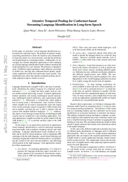 Attentive Temporal Pooling for Conformer-based Streaming Language
  Identification in Long-form Speech