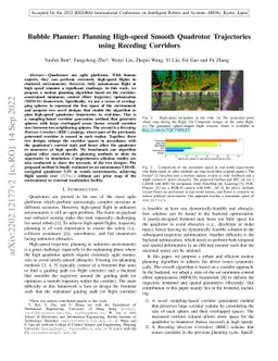 Bubble Planner: Planning High-speed Smooth Quadrotor Trajectories using
  Receding Corridors
