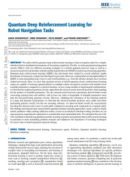 Quantum Deep Reinforcement Learning for Robot Navigation Tasks