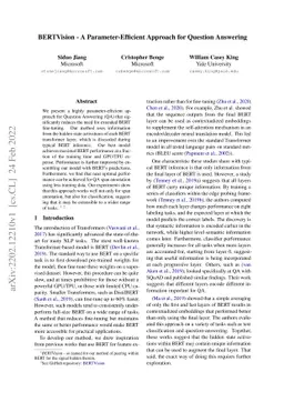 BERTVision -- A Parameter-Efficient Approach for Question Answering