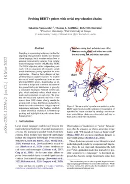 Probing BERT's priors with serial reproduction chains