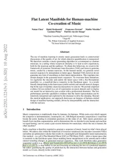Flat Latent Manifolds for Human-machine Co-creation of Music