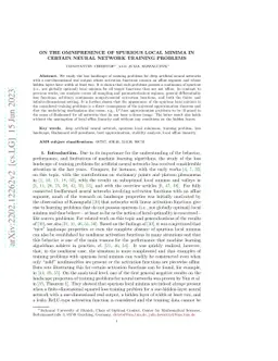 On the Omnipresence of Spurious Local Minima in Certain Neural Network
  Training Problems