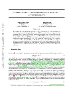 Solving optimization problems with Blackwell approachability