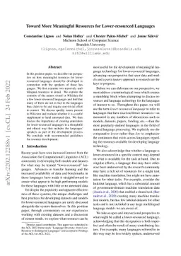 Toward More Meaningful Resources for Lower-resourced Languages