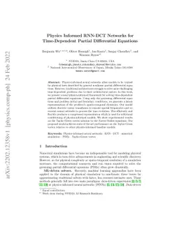 Physics Informed RNN-DCT Networks for Time-Dependent Partial
  Differential Equations