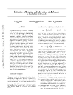 Estimators of Entropy and Information via Inference in Probabilistic
  Models