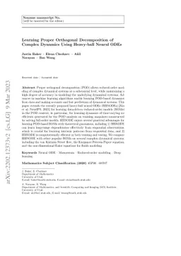 Learning POD of Complex Dynamics Using Heavy-ball Neural ODEs