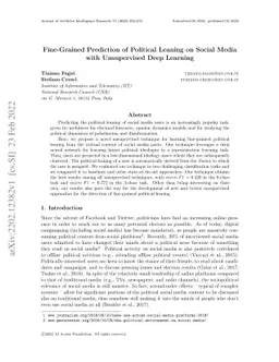 Fine-Grained Prediction of Political Leaning on Social Media with
  Unsupervised Deep Learning