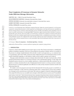 Time Complexity of Consensus in Dynamic Networks Under Oblivious Message
  Adversaries