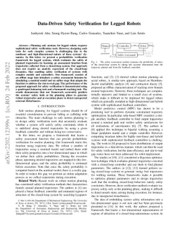 Data-Driven Safety Verification for Legged Robots