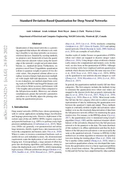 Standard Deviation-Based Quantization for Deep Neural Networks