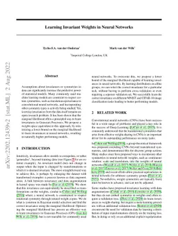 Learning Invariant Weights in Neural Networks