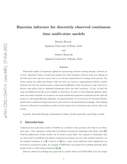 Bayesian inference for discretely observed continuous time multi-state
  models