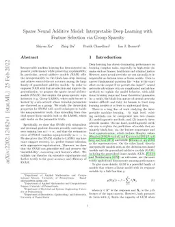 Sparse Neural Additive Model: Interpretable Deep Learning with Feature
  Selection via Group Sparsity