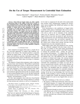 On the Use of Torque Measurement in Centroidal State Estimation