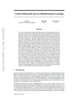 Context-Hierarchy Inverse Reinforcement Learning